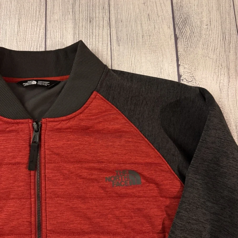 The North Face Norris Point Insulated Jacket Men XXL Red Gray Full Zip Bomber